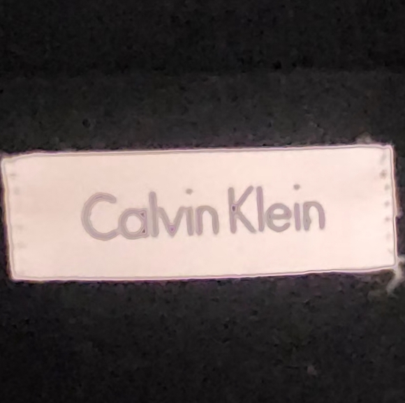 Calvin Klein Black Fringed Sweater Dress, 16" pit to pit, waist 28" & hip 32" - Picture 3 of 3